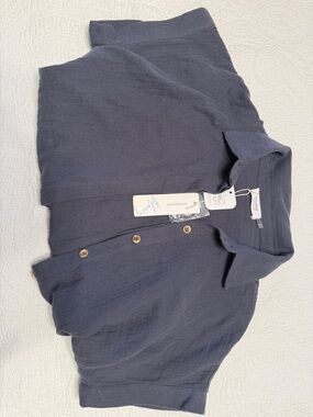 Bluivy Slate Blue Short-Sleeve Button Shirt